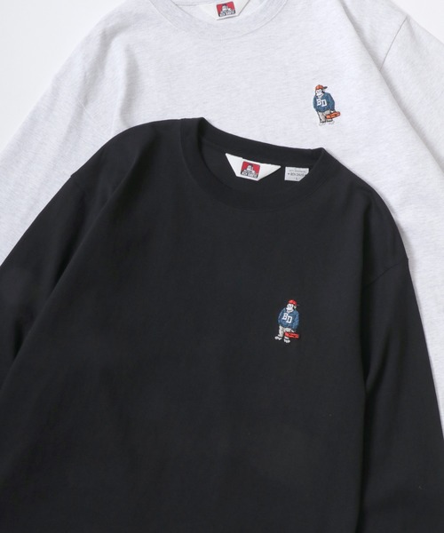 BEN DAVIS(ベンデイビス)の「BEN DAVIS/ベンデイビス GORILLA EMB LS TEE/ゴリラ ロゴ ワンポイント刺繍 ロングスリーブTシャツ/ロンT/レディース メンズ(Tシャツ/カットソー・メンズ・アッシュグレー/ブラック/ネイビー/ホワイト・XL/L/M)」の3枚目の写真