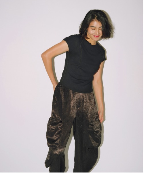 null.(ヌル)の「インサイドアウトシームフレンチTee(Tシャツ/カットソー・レディース・ブラック/ネイビー/ホワイト・FREE)」の13枚目の写真