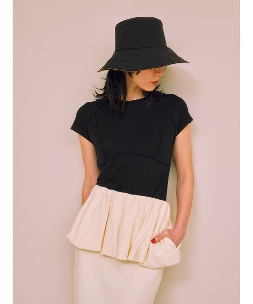 null.(ヌル)の「インサイドアウトシームフレンチTee(Tシャツ/カットソー・レディース・ブラック/ネイビー/ホワイト・FREE)」の4枚目の写真