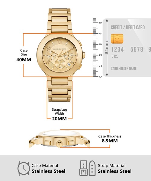 MICHAEL KORS(マイケルコース)の「マイケル・コース 腕時計 レディース アナログ ステンレス MK7520(アナログ腕時計・レディース・GOLD・FREE)」の7枚目の写真