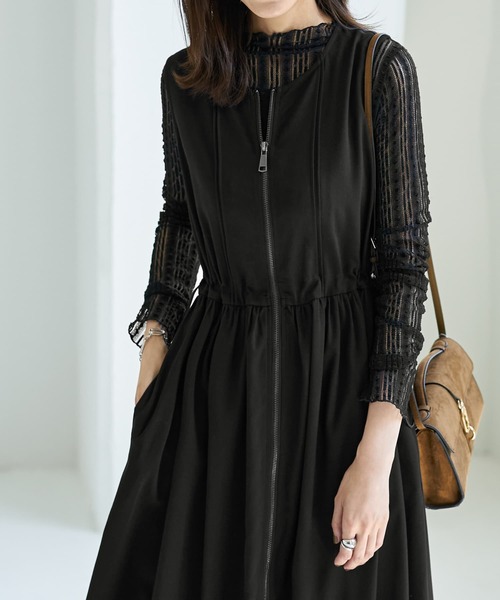 STYLE DELI（スタイルデリ）の「ダブルファスナージャンパースカート（ワンピース・レディース・ブラック/グレー/ベージュ・SMALL/MEDIUM）」の8枚目の写真