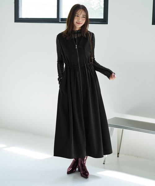 STYLE DELI（スタイルデリ）の「ダブルファスナージャンパースカート（ワンピース・レディース・ブラック/グレー/ベージュ・SMALL/MEDIUM）」の9枚目の写真