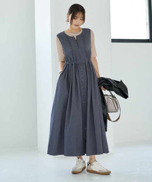 STYLE DELI（スタイルデリ）の「ダブルファスナージャンパースカート（ワンピース・レディース・ブラック/グレー/ベージュ・SMALL/MEDIUM）」の11枚目の写真