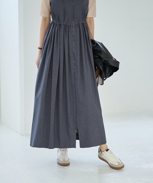 STYLE DELI（スタイルデリ）の「ダブルファスナージャンパースカート（ワンピース・レディース・ブラック/グレー/ベージュ・SMALL/MEDIUM）」の13枚目の写真