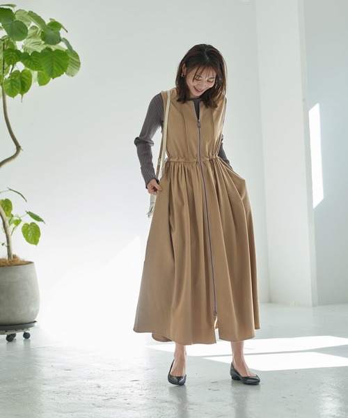 STYLE DELI（スタイルデリ）の「ダブルファスナージャンパースカート（ワンピース・レディース・ブラック/グレー/ベージュ・SMALL/MEDIUM）」の20枚目の写真