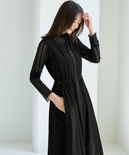 STYLE DELI（スタイルデリ）の「ダブルファスナージャンパースカート（ワンピース・レディース・ブラック/グレー/ベージュ・SMALL/MEDIUM）」の6枚目の写真