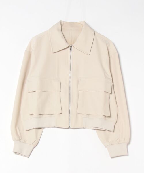 STYLEBLOCK(スタイルブロック)の「ビッグポケットジップブルゾン(MA-1・レディース・ブラック/アイボリー・FREE)」の5枚目の写真