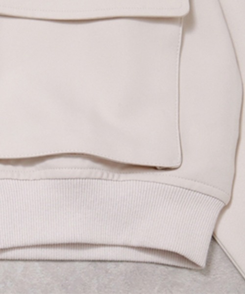 STYLEBLOCK(スタイルブロック)の「ビッグポケットジップブルゾン(MA-1・レディース・ブラック/アイボリー・FREE)」の9枚目の写真