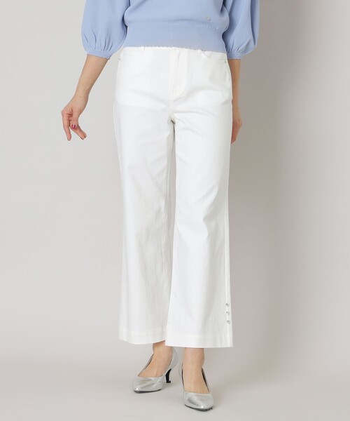 TO BE CHIC(トゥー ビー シック)の「カラーワイドシルエット デニムパンツ(デニムパンツ・レディース・ピンク系その他2/オフホワイト・42/40)」の2枚目の写真