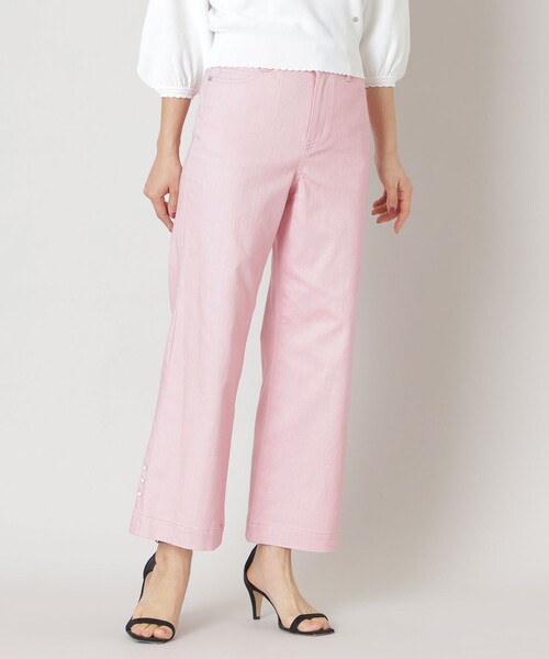 TO BE CHIC(トゥー ビー シック)の「カラーワイドシルエット デニムパンツ(デニムパンツ・レディース・ピンク系その他2/オフホワイト・42/40)」の1枚目の写真