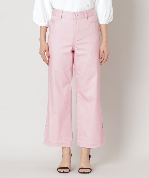 TO BE CHIC(トゥー ビー シック)の「カラーワイドシルエット デニムパンツ(デニムパンツ・レディース・ピンク系その他2/オフホワイト・42/40)」の5枚目の写真