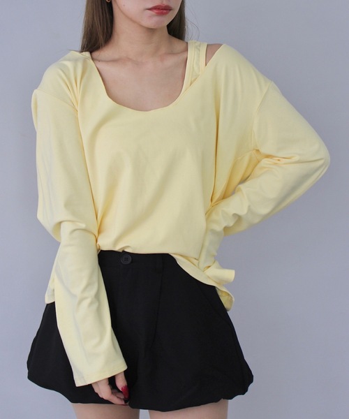 SANSeLF｜サンセルフ トップスとキャミセット 2set レイヤードトップス