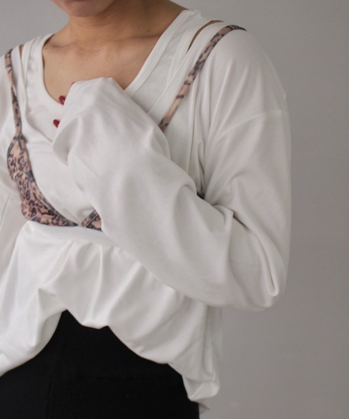 SANSeLF(サンセルフ)の「2set レイヤードトップス【SANSeLF】sanw25s012(その他トップス・レディース・ブラック/ホワイト/ライトイエロー/グレー・FREE)」の6枚目の写真