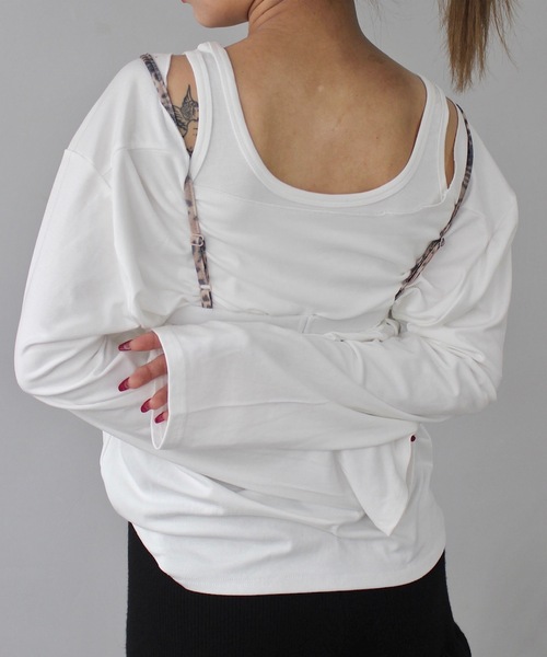 SANSeLF(サンセルフ)の「2set レイヤードトップス【SANSeLF】sanw25s012(その他トップス・レディース・ブラック/ホワイト/ライトイエロー/グレー・FREE)」の7枚目の写真