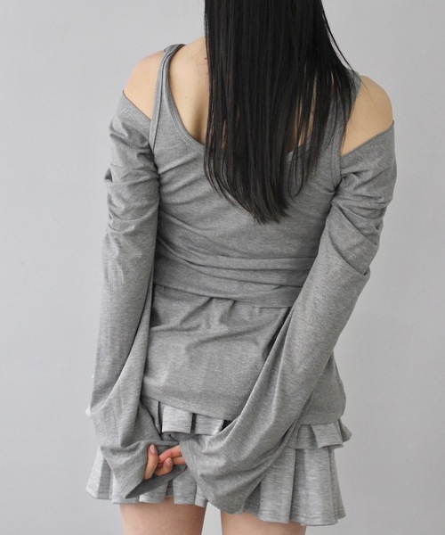 SANSeLF(サンセルフ)の「2set レイヤードトップス【SANSeLF】sanw25s012(その他トップス・レディース・ブラック/ホワイト/ライトイエロー/グレー・FREE)」の15枚目の写真