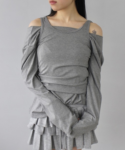 SANSeLF(サンセルフ)の「2set レイヤードトップス【SANSeLF】sanw25s012(その他トップス・レディース・ブラック/ホワイト/ライトイエロー/グレー・FREE)」の17枚目の写真