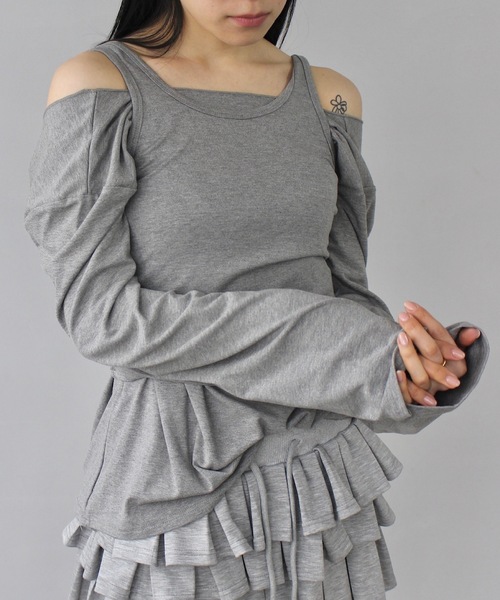 SANSeLF(サンセルフ)の「2set レイヤードトップス【SANSeLF】sanw25s012(その他トップス・レディース・ブラック/ホワイト/ライトイエロー/グレー・FREE)」の18枚目の写真