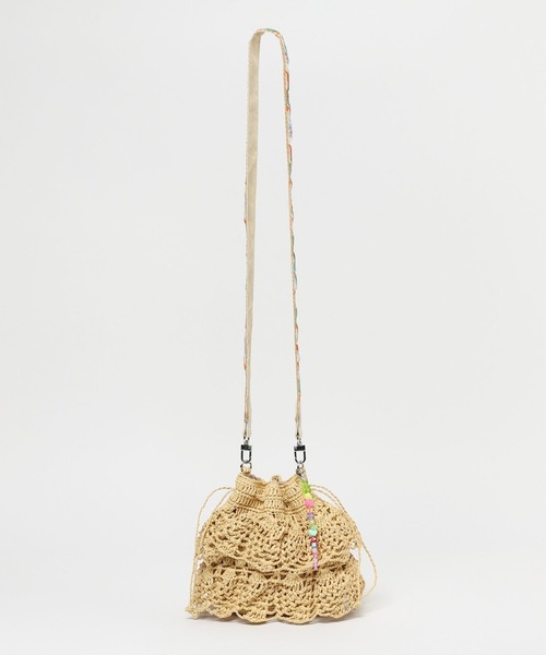 niko and...(ニコアンド)の「オリジナルテープフリル巾着ショルダーバッグ(ショルダーバッグ・レディース・ナチュラル/パープル・0)」の3枚目の写真