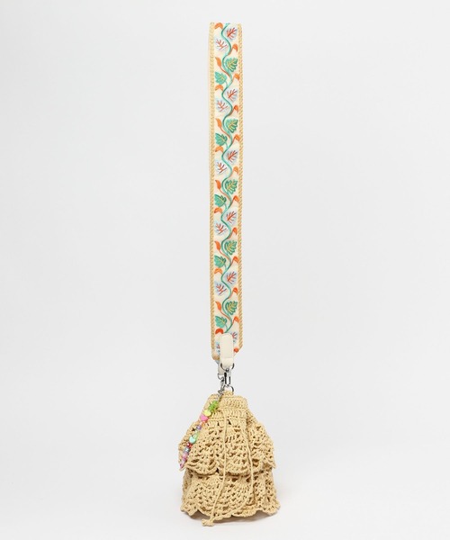 niko and...(ニコアンド)の「オリジナルテープフリル巾着ショルダーバッグ(ショルダーバッグ・レディース・ナチュラル/パープル・0)」の4枚目の写真