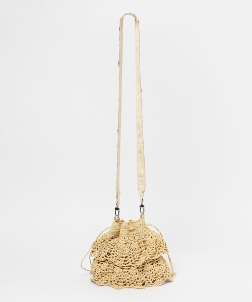 niko and...(ニコアンド)の「オリジナルテープフリル巾着ショルダーバッグ(ショルダーバッグ・レディース・ナチュラル/パープル・0)」の5枚目の写真