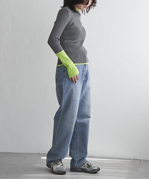 VENCEEXCHANGE（ヴァンスエクスチェンジ）の「ポリエステル配色ハイネックプルオーバー（Tシャツ/カットソー・レディース・グレー/アイボリー/ブラック・FREE）」の8枚目の写真