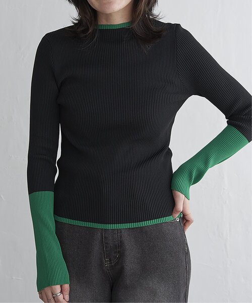 VENCEEXCHANGE（ヴァンスエクスチェンジ）の「ポリエステル配色ハイネックプルオーバー（Tシャツ/カットソー・レディース・グレー/アイボリー/ブラック・FREE）」の10枚目の写真