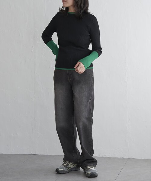 VENCEEXCHANGE（ヴァンスエクスチェンジ）の「ポリエステル配色ハイネックプルオーバー（Tシャツ/カットソー・レディース・グレー/アイボリー/ブラック・FREE）」の11枚目の写真