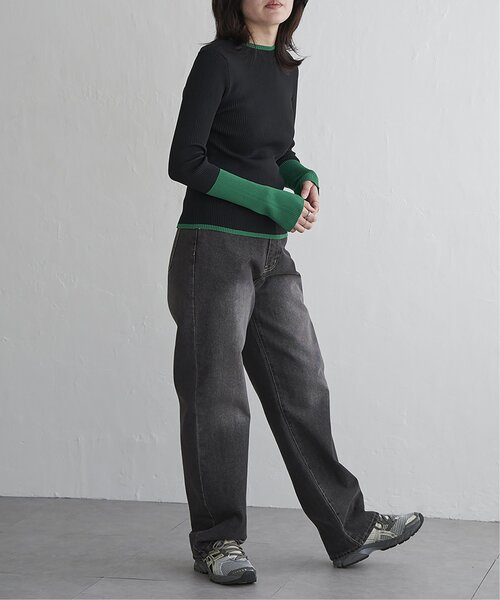 VENCEEXCHANGE（ヴァンスエクスチェンジ）の「ポリエステル配色ハイネックプルオーバー（Tシャツ/カットソー・レディース・グレー/アイボリー/ブラック・FREE）」の12枚目の写真