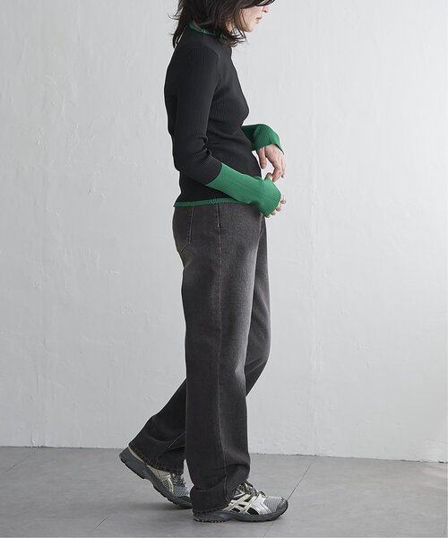 VENCEEXCHANGE（ヴァンスエクスチェンジ）の「ポリエステル配色ハイネックプルオーバー（Tシャツ/カットソー・レディース・グレー/アイボリー/ブラック・FREE）」の13枚目の写真