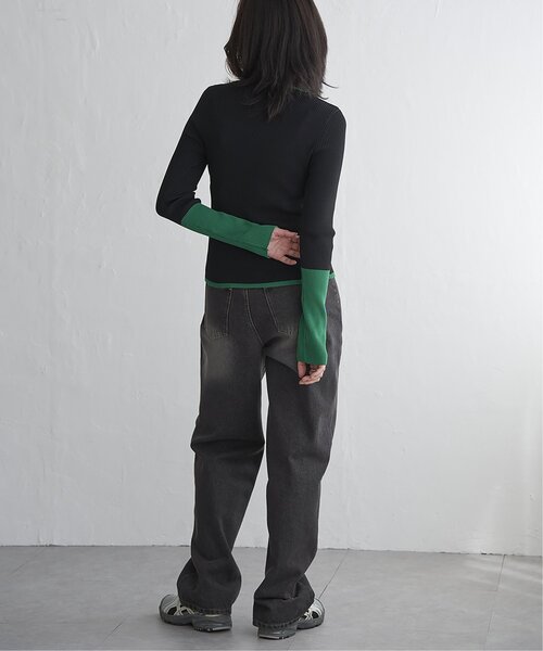 VENCEEXCHANGE（ヴァンスエクスチェンジ）の「ポリエステル配色ハイネックプルオーバー（Tシャツ/カットソー・レディース・グレー/アイボリー/ブラック・FREE）」の14枚目の写真