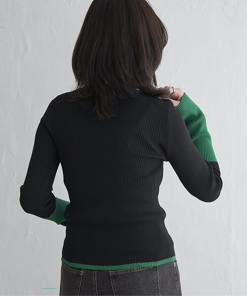 VENCEEXCHANGE（ヴァンスエクスチェンジ）の「ポリエステル配色ハイネックプルオーバー（Tシャツ/カットソー・レディース・グレー/アイボリー/ブラック・FREE）」の15枚目の写真