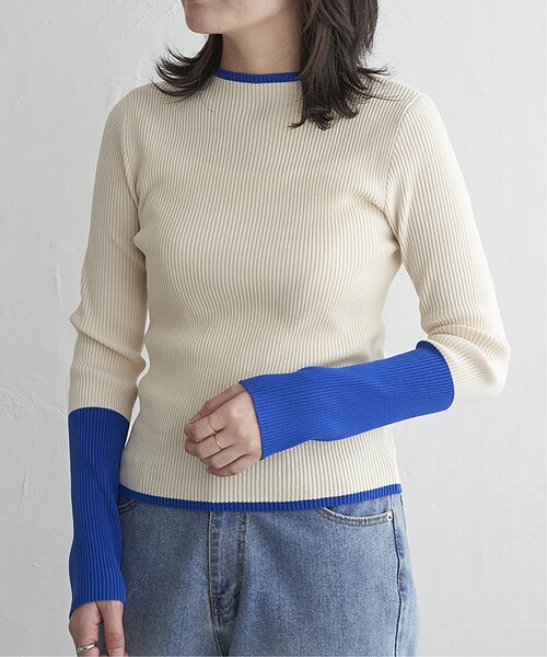 VENCEEXCHANGE（ヴァンスエクスチェンジ）の「ポリエステル配色ハイネックプルオーバー（Tシャツ/カットソー・レディース・グレー/アイボリー/ブラック・FREE）」の16枚目の写真