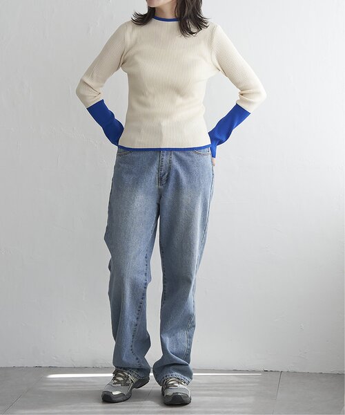 VENCEEXCHANGE（ヴァンスエクスチェンジ）の「ポリエステル配色ハイネックプルオーバー（Tシャツ/カットソー・レディース・グレー/アイボリー/ブラック・FREE）」の18枚目の写真