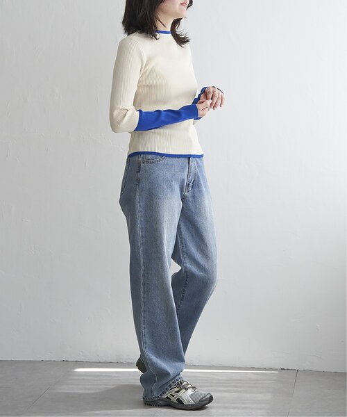 VENCEEXCHANGE（ヴァンスエクスチェンジ）の「ポリエステル配色ハイネックプルオーバー（Tシャツ/カットソー・レディース・グレー/アイボリー/ブラック・FREE）」の19枚目の写真