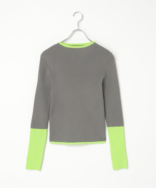 VENCEEXCHANGE（ヴァンスエクスチェンジ）の「ポリエステル配色ハイネックプルオーバー（Tシャツ/カットソー・レディース・グレー/アイボリー/ブラック・FREE）」の21枚目の写真