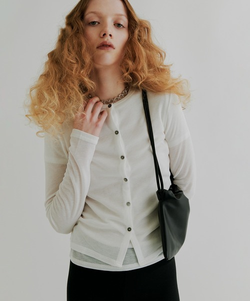 カーディガン 「kiehtova」SHEER RIB CARDIGAN/シアーリブカーディガン KTWR23  レディース kiehtova】SHEER RIB CARDIGAN/シアーリブカーディガン KTWR23