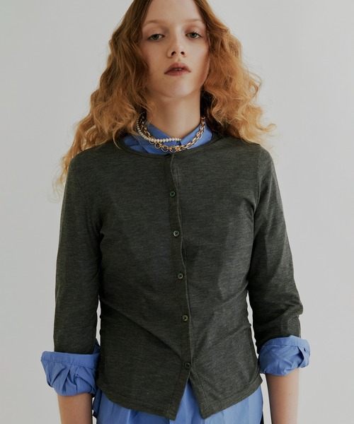 カーディガン 「kiehtova」SHEER RIB CARDIGAN/シアーリブカーディガン KTWR23  レディース kiehtova】SHEER RIB CARDIGAN/シアーリブカーディガン KTWR23