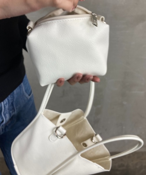 セール】着脱式ストラップ付き2WAYハンドバッグ ショルダーバッグ 同色