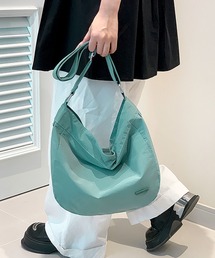 【A4収納可・軽い◎】撥水 ナイロン無地ワンショルダーバッグ