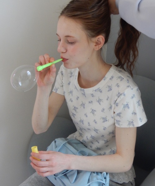 Birthday room（バースデイルーム）の「小花柄サーマルT/small froral pattern thermal tshirt（Tシャツ/カットソー・レディース・ピンク/アイボリー・FREE）」の20枚目の写真