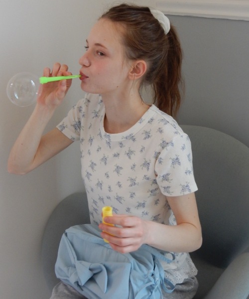 Birthday room（バースデイルーム）の「小花柄サーマルT/small froral pattern thermal tshirt（Tシャツ/カットソー・レディース・ピンク/アイボリー・FREE）」の18枚目の写真