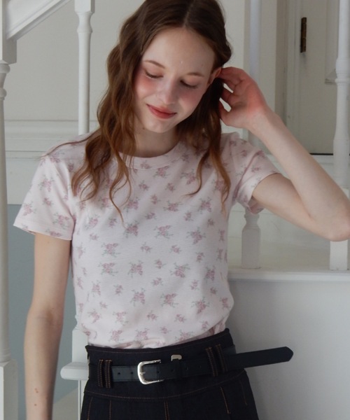 Birthday room（バースデイルーム）の「小花柄サーマルT/small froral pattern thermal tshirt（Tシャツ/カットソー・レディース・ピンク/アイボリー・FREE）」の11枚目の写真