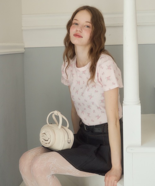 Birthday room（バースデイルーム）の「小花柄サーマルT/small froral pattern thermal tshirt（Tシャツ/カットソー・レディース・ピンク/アイボリー・FREE）」の13枚目の写真