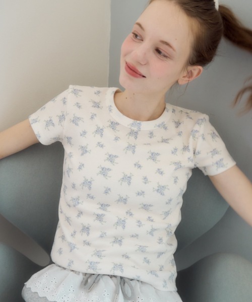 Birthday room（バースデイルーム）の「小花柄サーマルT/small froral pattern thermal tshirt（Tシャツ/カットソー・レディース・ピンク/アイボリー・FREE）」の21枚目の写真