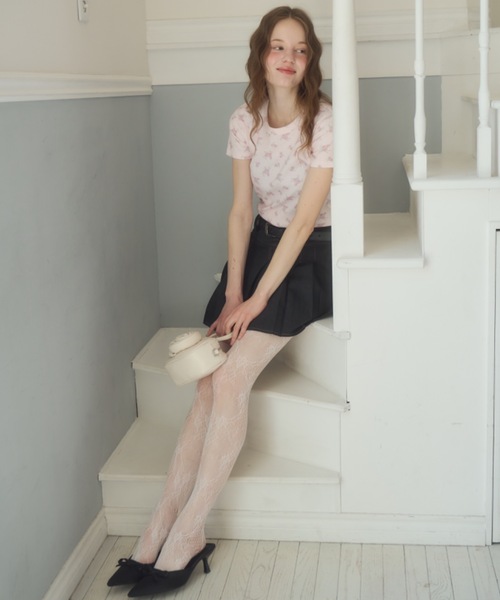 Birthday room（バースデイルーム）の「小花柄サーマルT/small froral pattern thermal tshirt（Tシャツ/カットソー・レディース・ピンク/アイボリー・FREE）」の14枚目の写真