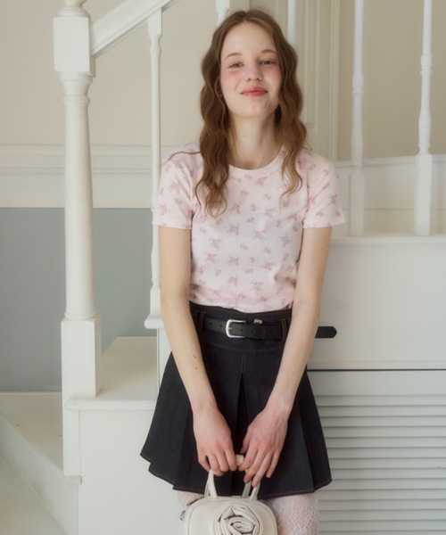 Birthday room（バースデイルーム）の「小花柄サーマルT/small froral pattern thermal tshirt（Tシャツ/カットソー・レディース・ピンク/アイボリー・FREE）」の10枚目の写真