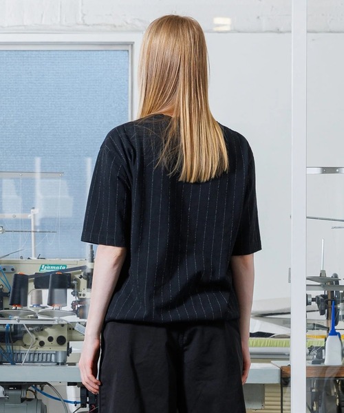 VOAAOV（ヴォアーブ）の「【VOAAOV】 QUILTING STITCH OPEN END JERSEY T-Shirt（Tシャツ/カットソー・メンズ・ブラウン/ネイビー/ブラック/サックスブルー・1/2）」の6枚目の写真