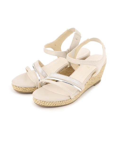 grove(グローブ)の「【大人気につき追加!・人間工学】メタルラインワンタッチサンダル(サンダル・レディース・アイボリー系3/シルバー/ベージュ系その他7/ブラック系3・S/M/L)」の6枚目の写真