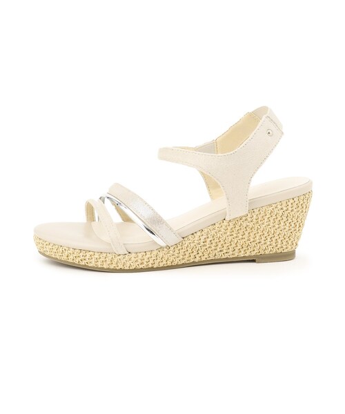 grove(グローブ)の「【大人気につき追加!・人間工学】メタルラインワンタッチサンダル(サンダル・レディース・アイボリー系3/シルバー/ベージュ系その他7/ブラック系3・S/M/L)」の7枚目の写真