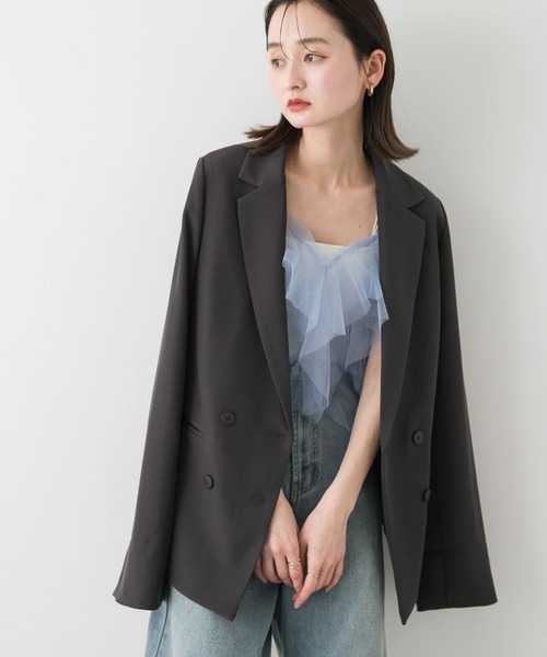 SENSE OF PLACE by URBAN RESEARCH（センスオブプレイスバイアーバンリサーチ）の「フリルチュールキャミトップ（その他トップス・レディース・チャコールグレー/ライトブルー/アイボリー・ONE）」の10枚目の写真